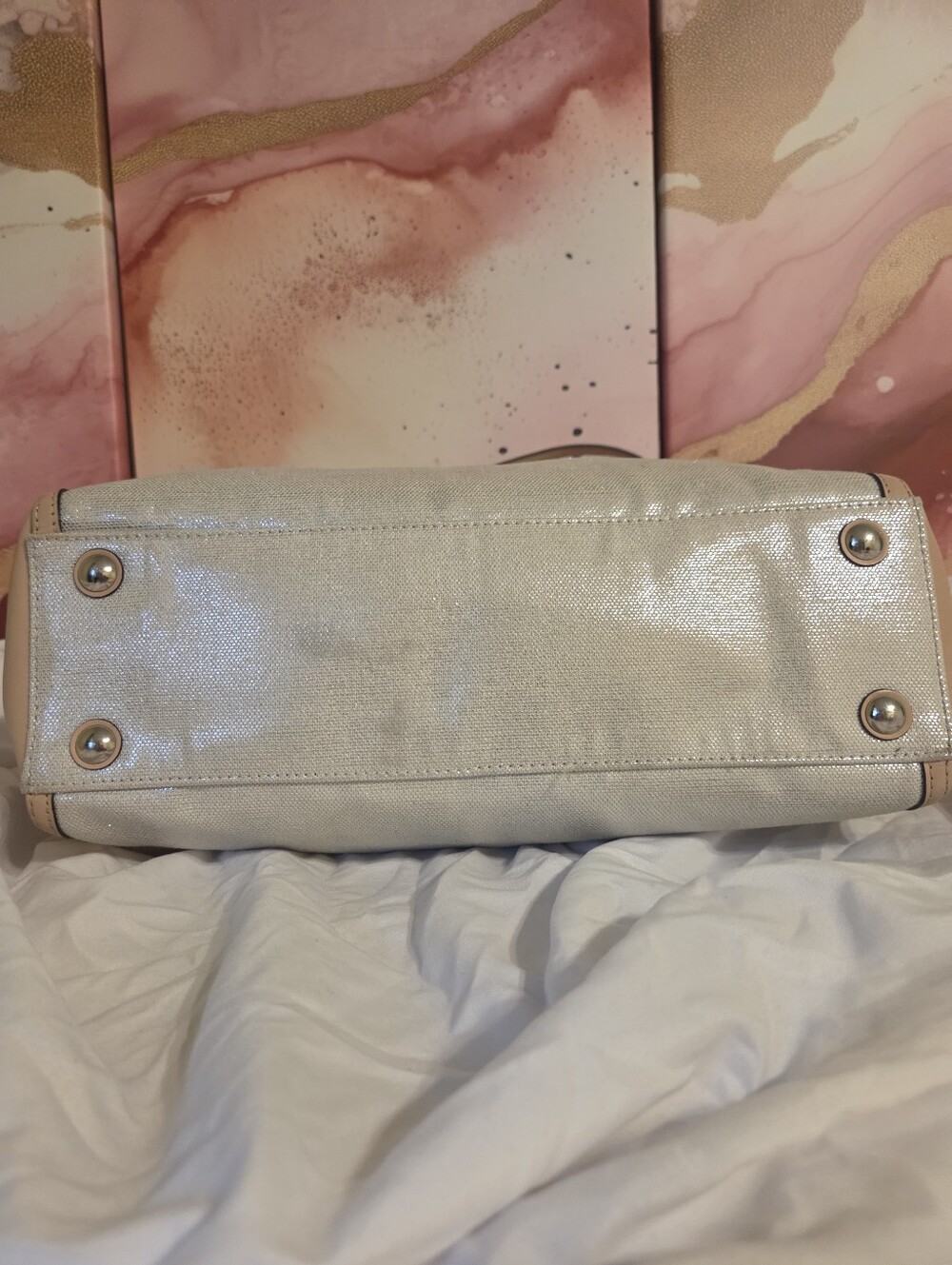 Coach F27727 Taylor Foiled Silver Tote/Purse - Picture 5 of 11